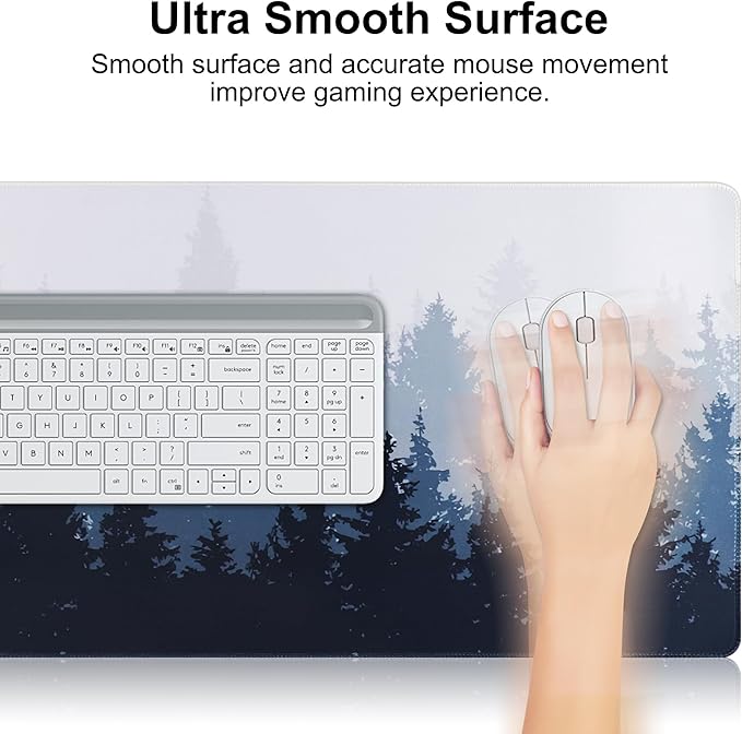 HGWALP Large Gaming Mouse Pad & Extended XXL Computer Game Mouse Mat, Long Desk Pad with Stitched Edges for Keyboard,Home Office Gaming Work Big Desk Pad (35.4x15.7x0.12IN, 90x40CM),Style C