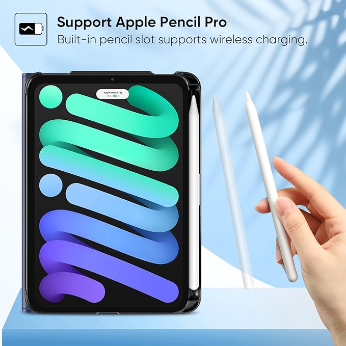 Fintie Folio Case for iPad Mini 7 (A17 Pro, 7th Generation) 2024 / iPad Mini 6 (6th Gen) 8.3 Inch, Multi-Angle Smart Stand Cover with Pencil Holder & Pocket, Auto Sleep/Wake, Starry Sky