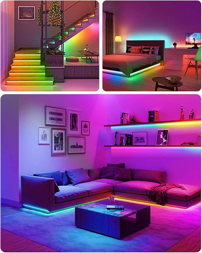 Daymeet LED Strip Lights RGBIC 16.4FT, LED Lights for TV for 55-85 inch TV Led Backlight Rainbow Color Changing Led TV Lights, USB Powered Music Sync Bluetooth APP Control with Remote for Room Bedroom