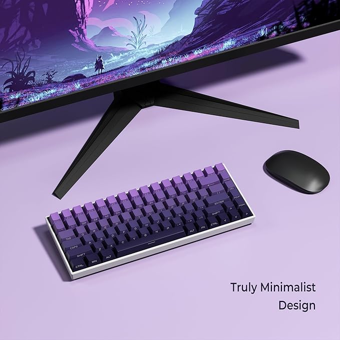 XVX Side Print Keycaps, Shine Through Double Shot PBT Keycaps, Custom Key caps 60 65 75 100 Percent, Gradient Purple 136 Keys Set, OEM Profile, Minimalist Style for Cherry Gateron MX Switches Keyboard