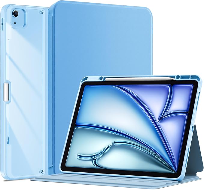 ProCase for iPad Air 13 Inch Case (2026/2025/2024) M4/M3/M2 & iPad Pro 12.9 inch 6th/5th/4th/3rd 2022/2021/2020/2018; Protective Folio Shockproof Case with Pencil Holder -Blue