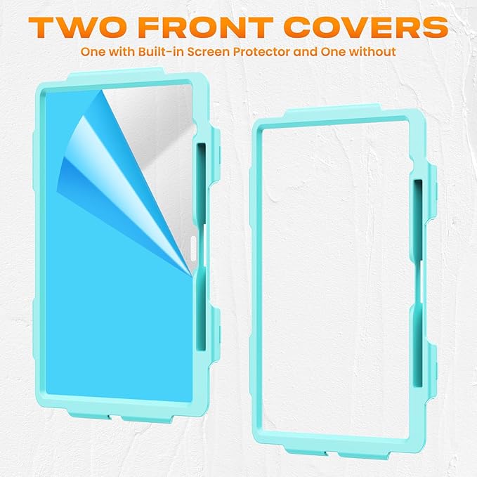 SEYMAC stock Case for iPad Air 13-inch M4-M2 2026-2024 (Gen 8-6), Shockproof Heavy Duty Case with Screen Protector, Pencil Holder, Rotating Stand, Hand Strap, Shoulder Strap, SkyBlue