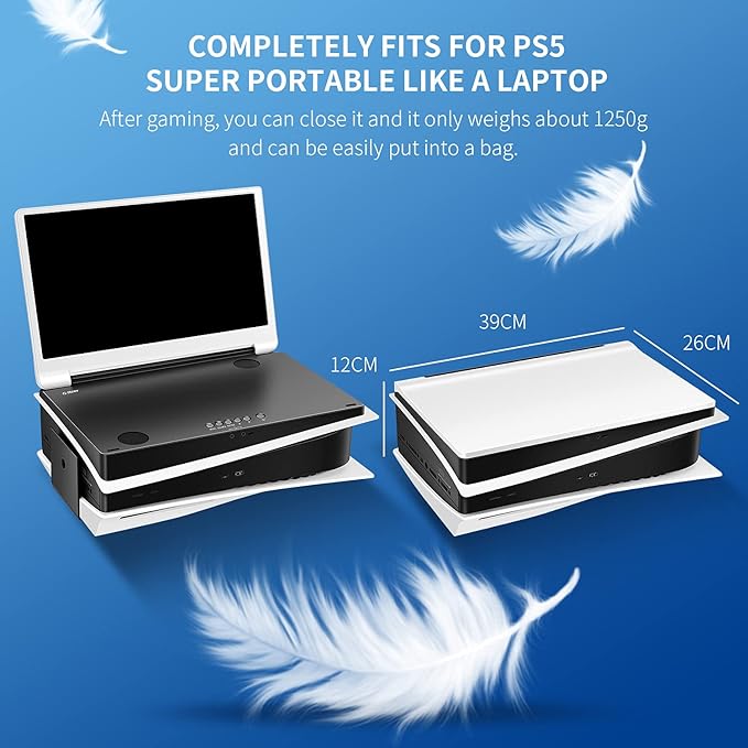 G-STORY 15.6" Inch IPS 2K 120Hz Portable Monitor Gaming Display Integrated with PS5(not Included) 2560X1440 with 2 HDMI Ports,FreeSync,Built-in 2 of Multimedia Stereo Speaker,UL (2K&120Hz)