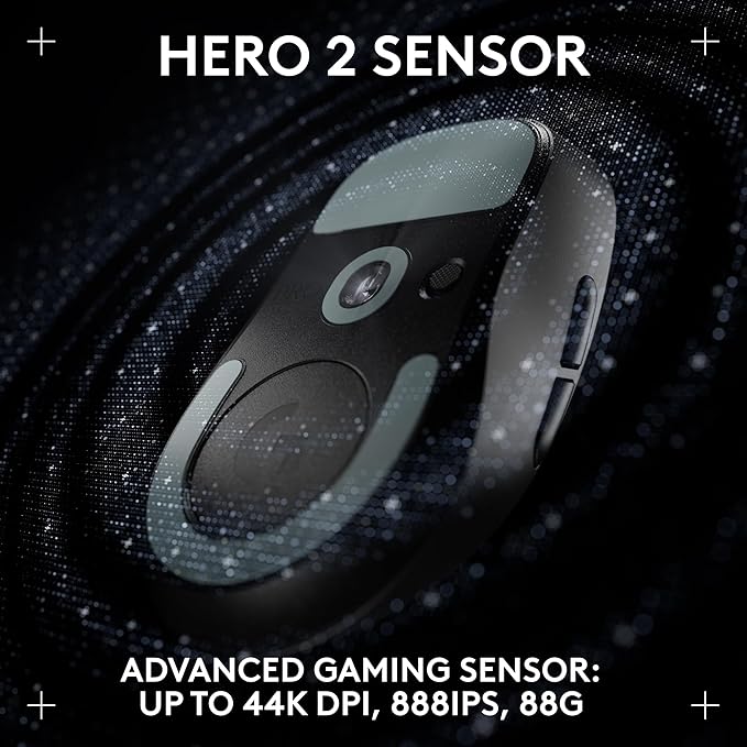 Logitech PRO X Superlight 2 DEX Wireless Gaming Mouse, Black | Lightweight, Hero 2 Sensor, 44k DPI, 5 Programmable Buttons, Lightspeed Wireless, Right Hand, PC/Mac | Signature Series Charging Dock