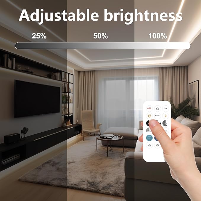 COB LED Strip Lights, Dotless LED Lights with Remote& App, 49.2ft White 6000K Super Bright Dimmable 24V Flexible LED Tape Light,Kitchen Cabinet,Office,Stairs,Shelf Indoor Lighting.