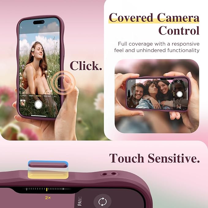 GVIEWIN for iPhone 17 Pro Max Case Compatible with MagSafe [Curly Wave Edge][Full Camera Protection] Floral Translucent Shockproof Magnetic Women Phone Case for 17 Pro Max, Filigree Rose/Burgundy