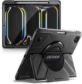 Dexnor for iPad Pro 13 inch Case M5 2025/M4 2024, Rugged Protective Case with 360° Rotating Hand Strap & Large Steady Stand & Screen Protector & Pencil Holder Shockproof Full-Body Bumper Cover,Black