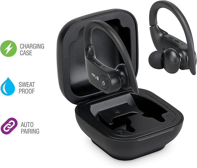 iLive Electronics Truly Wire-Free Earbuds, Sweat Resistant, Includes 3 Set of Ear Tips, Black (IAEBT270B)