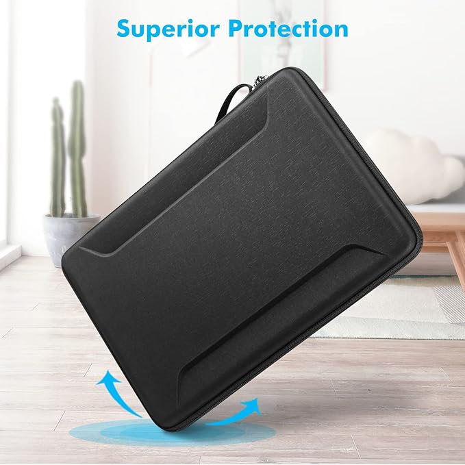 Fintie 13-14 Inch Laptop Sleeve Case for MacBook Neo A3404 A18 Pro, MacBook Air 13.6 M5 M4 M3 M2 M1, MacBook Pro 14 M5 M4 M3 M2, MacBook Pro/Air 13, iPad 12.9-13 - Shockproof EVA Carrying Bag, Black