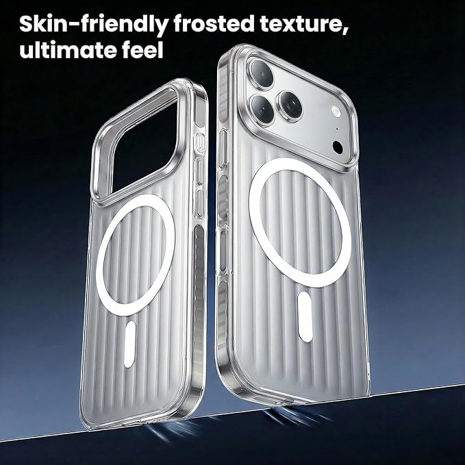 Magnetic Cooling Case for iPhone 17 Pro Max, with Air Vortex Heat Dissipation Technology, Anti-Fingerprint, Fit for MagSafe, Military-Grade Bumper, Included Camera Lens & Screen Protector,Sliver