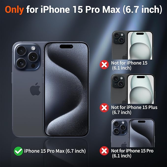 SUPFINE Magnetic for iPhone 15 Pro Max Case (Compatible with MagSafe) (Military Grade Drop Protection) Slim Translucent Matte Shockproof with Anti-Fingerprint Phone Case, Forest Green