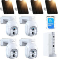 Solar Security Cameras Wireless Outdoor,2K Solar Cameras for Home Security, Wireless Security Camera System with 360° Pan & Tilt, Color Night Vision, 500GB HDD NVR, No Subscription, 2.4G & 5G WiFi