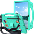 AKABEILA Compatible with Samsung Galaxy Tab S10 Lite 2025 10.9 inch Tablet Case, Kids Friendly Universal Lightweight Shockproof Protective Case with Shoulder Strap & Stand Handle Mint Green