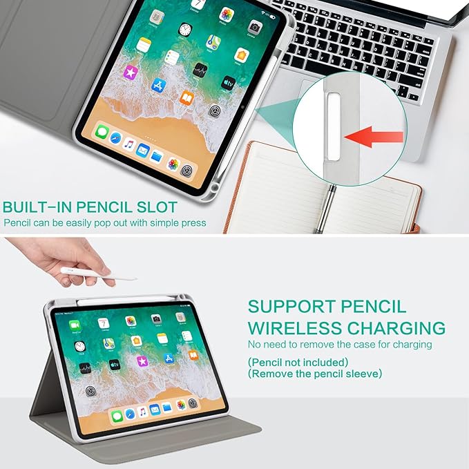 for iPad Air 11 Inch Case M4/M3/M2 2026, 360 Degree Rotating for iPad Air 5Th/4Th Gen Cases 10.9-inch,for iPad Pro 11 Inch Case 4Th/3Rd/2Nd/1St Generation Pencil Holder, Oil Painting Flower