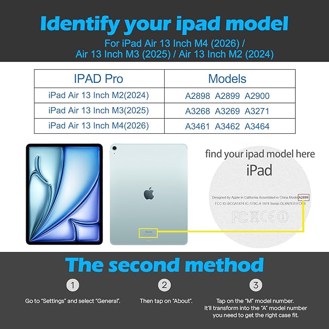 for iPad Air 13 inch Case 2024/2025/2026 M4/M3/M2 Model, Premium Smart Folio Cover with Auto Wake/Sleep, Apple Pencil 2 Holder, Multi-Angle Stand and Secure Buckle Closure (Brown)