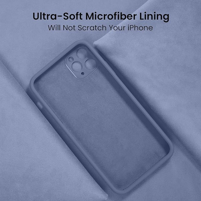 FireNova Designed for iPhone 14 Pro Max Case, Silicone Upgraded [Camera Protection] Case, Soft Anti-Scratch Microfiber Lining Inside, 6.7 inch, Lavender Gray