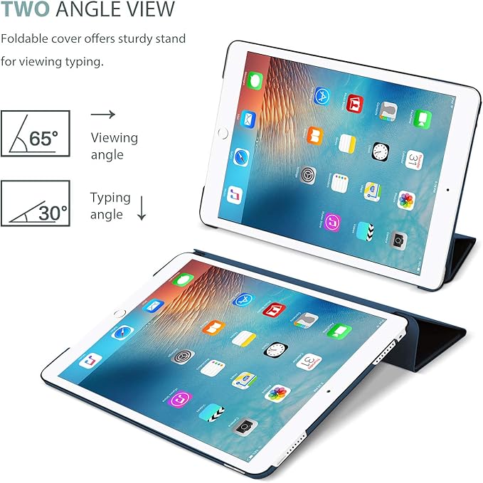 ProCase Smart Case for iPad Pro 9.7 Inch 2016, Ultra Slim Lightweight Stand Smart Case Shell with Translucent Frosted Back Cover for iPad Pro 9.7 Inch (A1673 A1674 A1675) -Navy
