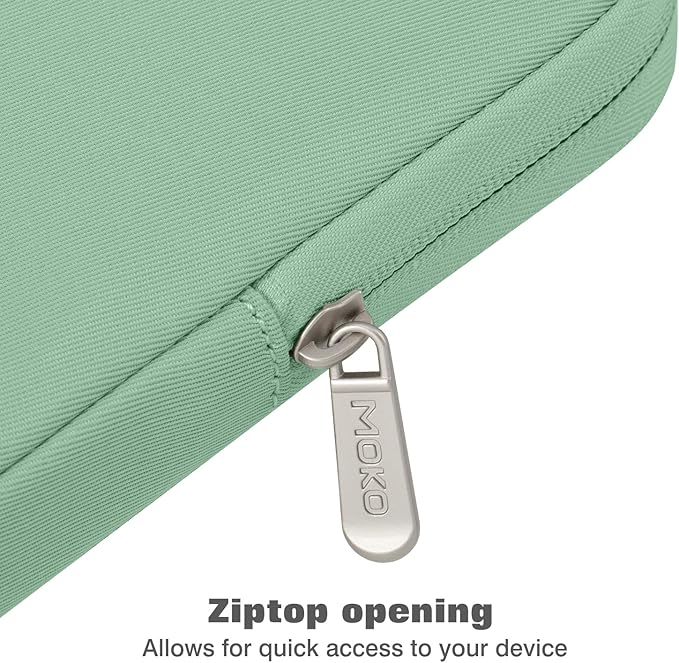 MoKo 13 Inch Tablet Sleeve Fits New 13inch iPad Air M4 2026, iPad Pro M5/M4/Air M3/M2 13", iPadPro 12.9", Galaxy Tab S8+/S9+ 12.4", Polyester Bag Fit with Apple Pencil or Smart Keyboard, Bodhi Green