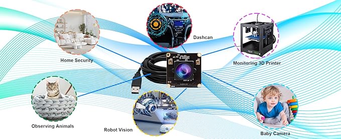 ELP 4K USB Camera 170degree Fisheye USB Webcam Board with Microphone,Ultra HD 3840X2160 30fp 4K Cameras,Wide Angle IMX317 Mini 4K USB Camera Module with Audio for Machine Vision,Smart Kiosk,Robot,ATM