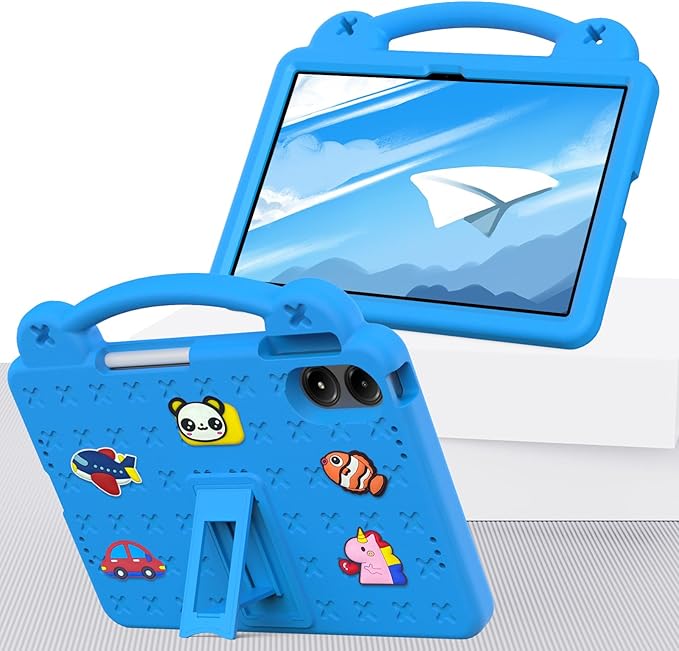 AKABEILA Compatible with Apple iPad Pro 12.9(2018/2020/2021/2022)/Air 13(2026) M4(2025) M3(2024)/Pro 13(2025) M5(2024) Tablet Case, Cases with Shoulder Strap & Stand Handle & Pen Tray Sky Blue