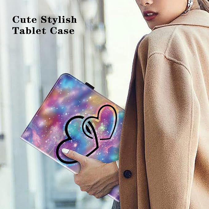Case for iPad Air 11 Inch M4/M3/M2 (2026/2025/2024),iPad Air 5th/4th Generation Case 10.9 Inch 2022/2020, PU Leather Stand Shockproof Cover with Card Slots - Two Hearts