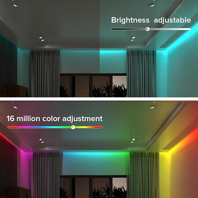BTF-LIGHTING FCOB COB LED Strip WS2814 Smart IC RGBW 4000K, UL Listed 896LEDs/m High Density Color Chasing Uniform Light, DC24V 16.4FT 12mm Width for Home Party DIY Decor(No Adapter or Controller)