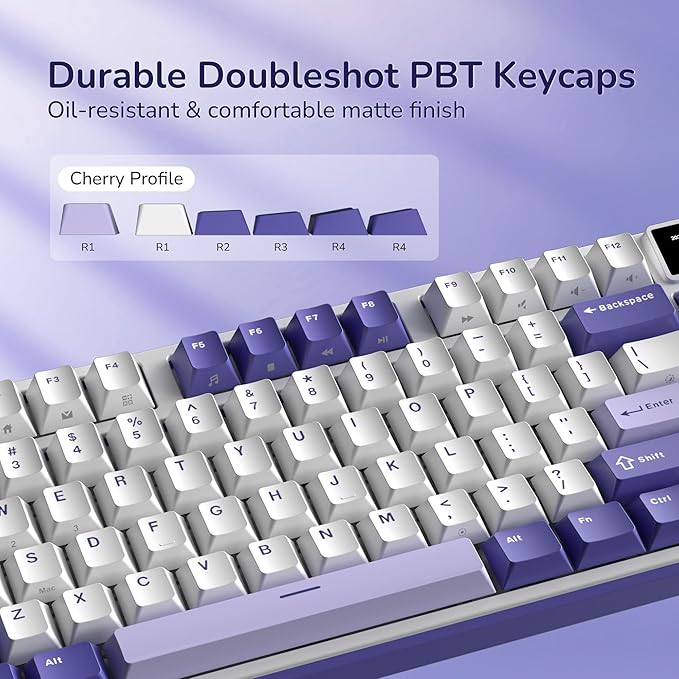 RK ROYAL KLUDGE S104 Wireless Mechanical Keyboard w/Screen & Knob, Tri-Mode 101 Keys Full Size Top Mount RGB Gaming Keyboard BT/2.4G/USB-C, 8000mAh Battery, Web Driver, Hot Swap Custom Linear Switch