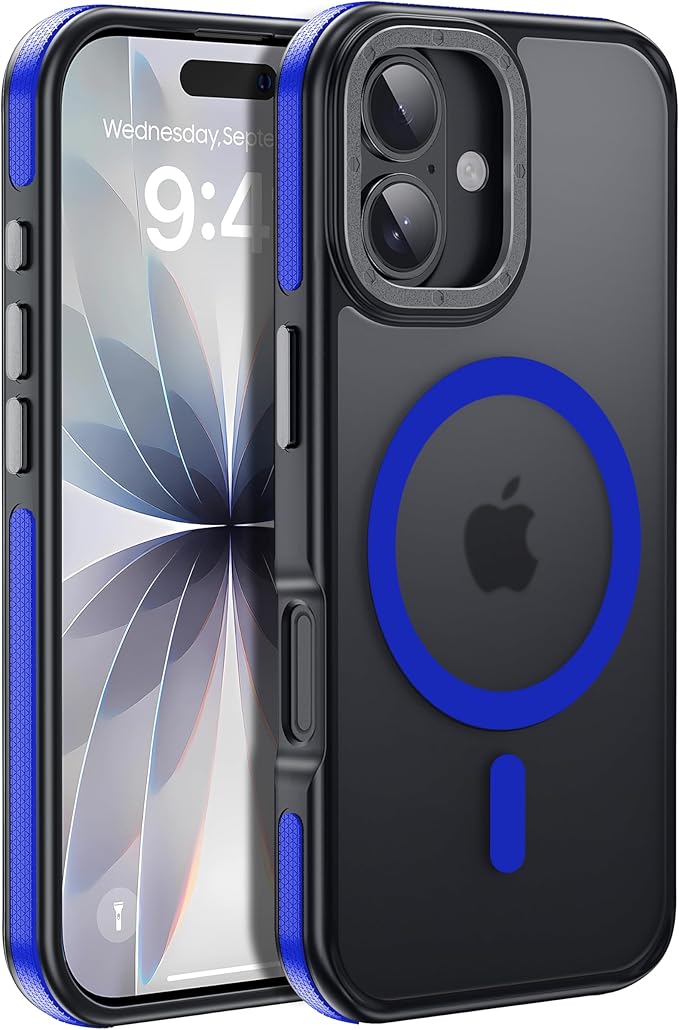 Strong Magnetic for iPhone 17 case [10Ft Military-Grade Protection] Compatible with fit MagSafe Shockproof Slim Thin Cover case for iPhone 17 6.3 inch, Blue Bumper