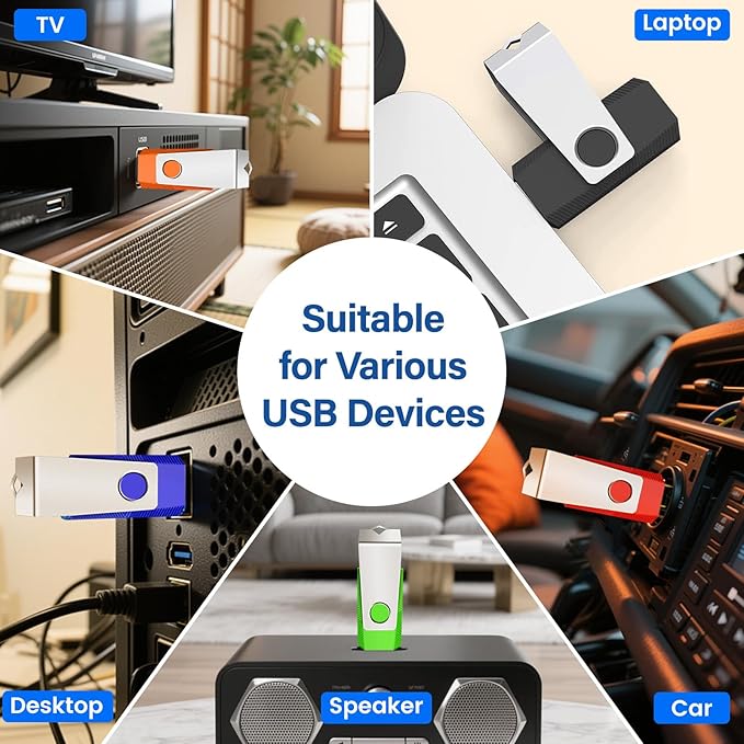 4GB Flash Drives 100 Pack, Wooolken USB 2.0 Thumb Drive with Lanyards Bulk USB Sticks for Weddings,Office, School, Data Storage Backup