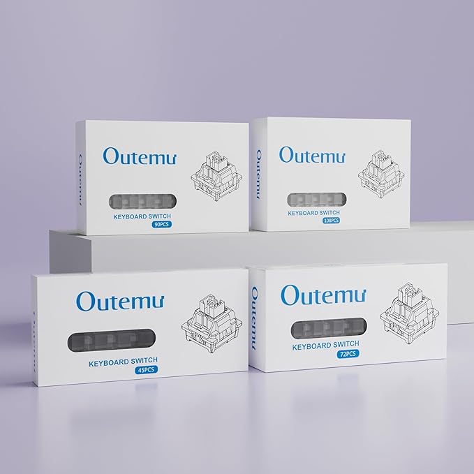 Zjmehty Outemu(Gaote) Violet Keyboard Switches with Light Diffusers,40g Tactile Pre-Lubricated Switches for MX Mechanical Keyboards(108 PCS)