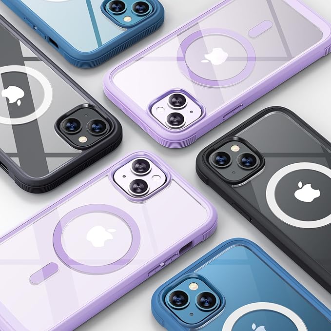 Diaclara Magnetic Designed for iPhone 14 Case, Compatible with MagSafe Built-in Touch Sensitive Anti-Scratch Screen Protector, with Camera Lens Protector for iPhone 14 6.1" (Peri Purple)