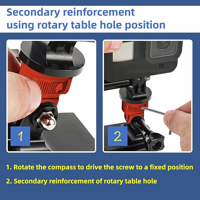 Camera Tripod Mount for Gopro Adapter, 360° Adjustment 1/4-20 Screw Conversion Adapter for GoPro Hero10, Insta360 ONE X3, X2, Go 2, Xiaomi Yi and Other Action Cameras (red)