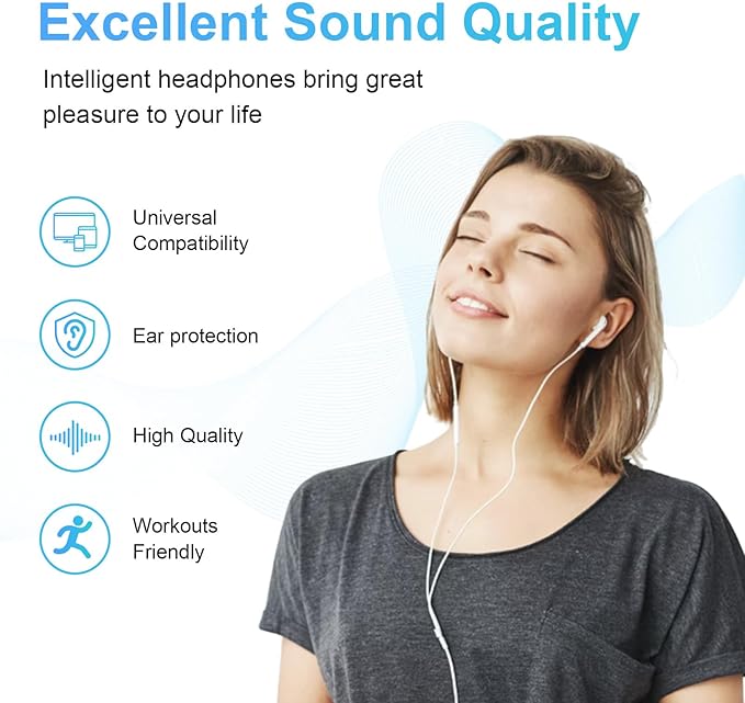 USB C Headphones 4 Pack，USB Type C Earbuds HiFi Stereo USB C Wired Earphones with Microphone Volume Control Compatible with Samsung Galaxy S23 S22 S21 Google Pixel 6 5 4XL/iPad Pro