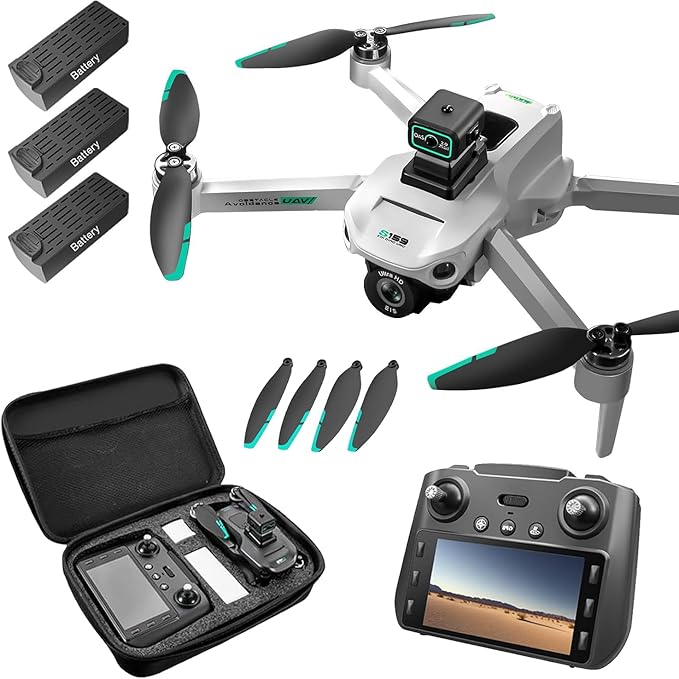 4K GPS Drone with Camera for Adults - 5G Remote Controller with 5.9 Inch Screen,Under 249g，Obstacle Avoidance, 60 Min Flight, Foldable Drone for Adults Beginners.（white）