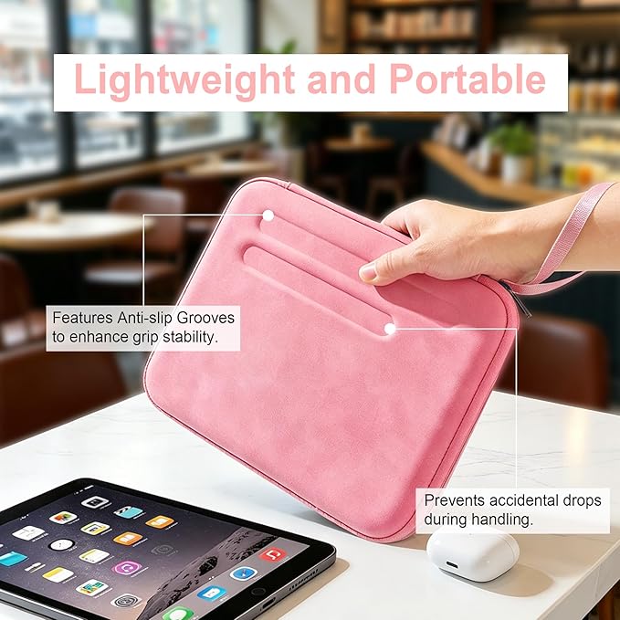 Lacdo Tablet Sleeve Case for 11 inch iPad A16 / 11 inch iPad Air M4 M3 M2 / 11" iPad Pro M5 M4 / 10.9" iPad Air /10.2" iPad, 11" Samsung Galaxy Tab A9+ Hard Shell Protective Tablet Carrying Case, Pink