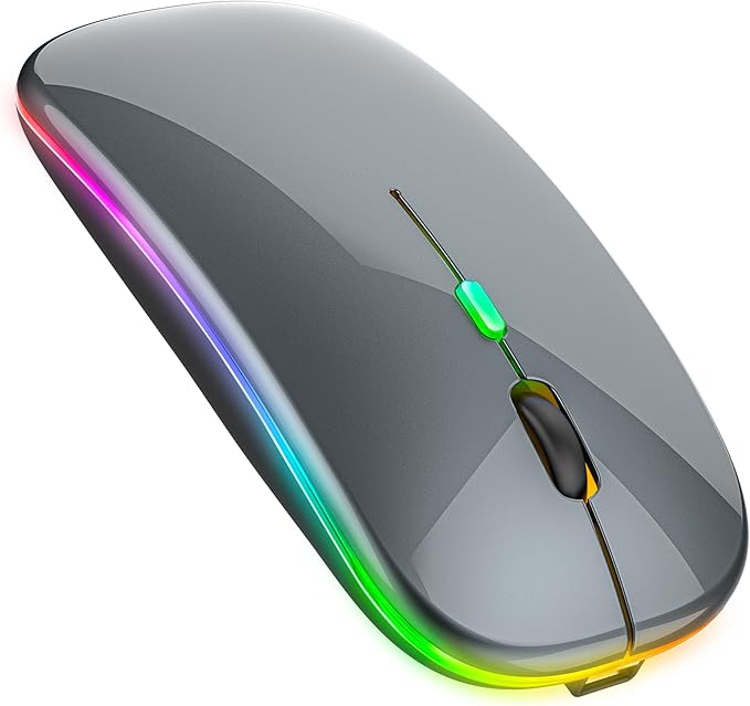 PEIBO Bluetooth Wireless Mouse for Laptop mac MacBook ipad MacBook air MacBook pro pc Desktop Computer Windows Chromebook Notebook (Gray Black)