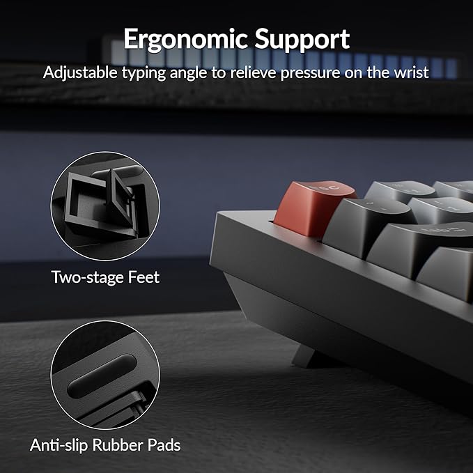 Keychron V1 8K Custom Mechanical Keyboard, 75% Wired Layout, Ultra-Low Latency 8000Hz, QMK Programmable, Hot-Swappable Red Switches, RGB, for Gamers and Typists, Compatible with Mac/Windows/Linux