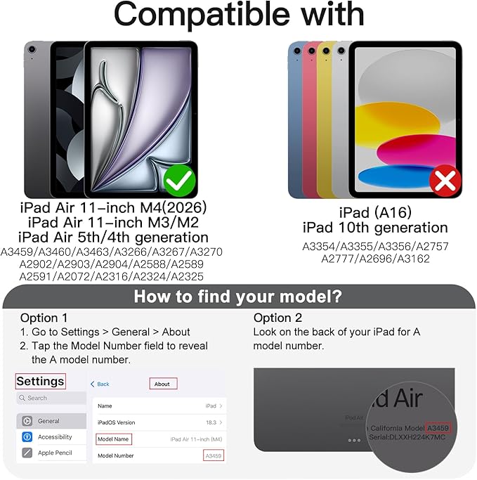 JETech Case ONLY for iPad Air 11-Inch M4/M3/M2 (2026/2025/2024), iPad Air 5/4 (2022/2020 5th/4th) with Pencil Holder, Clear Transparent Back Slim Stand Shockproof Tablet Cover (Light Purple)