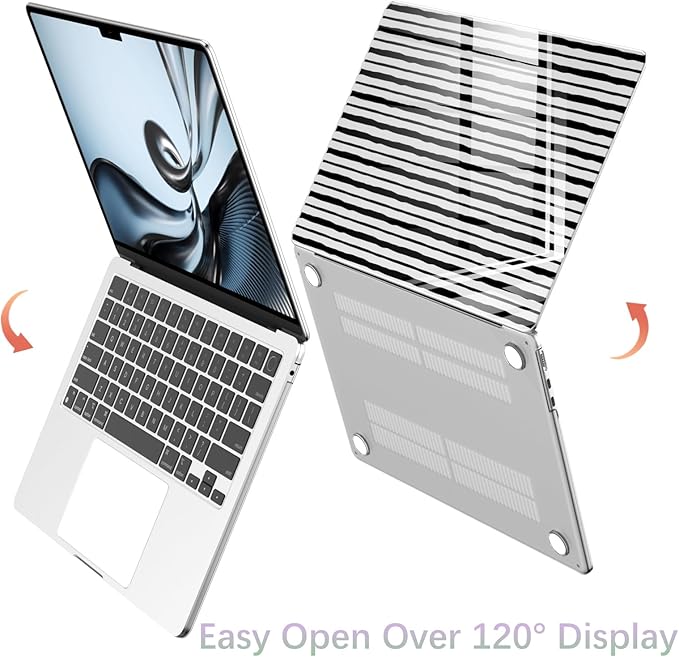 Compatible with MacBook Pro 13 inch Case M2 2025, 2024-2016 A2338 M1 A2251 A2289 A2159 A1989 A1708 A1706, Cute Black Stripe Protective Hard Shell Clear Cover for Mac Pro 13
