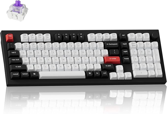 Keychron Q5 HE Rapid Trigger Gaming Keyboard Wireless with Hall Effect Gateron Double-Rail Magnetic Switch Adjustable Actuation, 2.4 GHz/Bluetooth/ QMK RGB Aluminum for Mac Windows Linux - Black