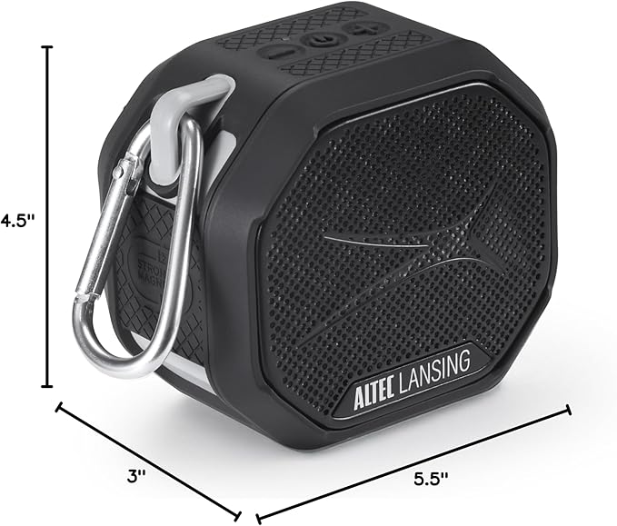 Altec Lansing HYDRATREK Magnetic Bluetooth Speaker, Waterproof IP67, Portable Speaker, True Wireless Pairing, USB-C Quick Charge, 3.7V 400mAh Battery, Voice Assistant, Perfect for Any Adventure
