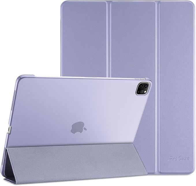 ProCase for iPad Pro 11 Inch Case 2022/2021/2020/2018(4th/3rd/2nd/1st Generation), iPad Pro 11" Slim Stand Hard Back Cover Shell Smart Folio Compatible with Pencil/Support Auto Wake/Sleep -Lightpurple