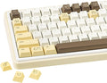 Little Bear Keycaps 134 Keys - Cherry Profile Custom PBT Key Caps, Dye-Sublimation Cute Yellow and White Keycap Set for Cherry MX Switches Mechanical Keyboards (60%/65%/75%/80%/100% Layout)