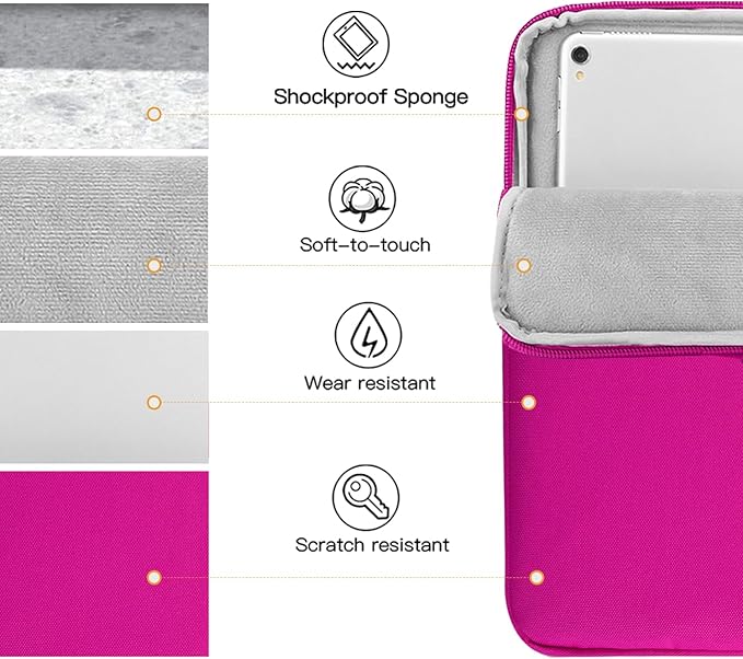 TiMOVO 9-11" Tablet Sleeve Bag for iPad 11-inch A16 2025, iPad 10.9"/10.2"| Air 11 Inch/5th/4th Gen. 10.9", Galaxy Tab A9+/A11Plus 11", Protective Bag Fit Smart Keyboard, Plum