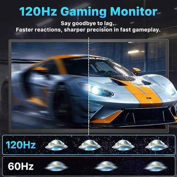 Upperizon Portable Monitor 21.5 inch FHD 110% sRGB 120Hz IPS HDR HDMI USB-C Travel Monitor for Laptop MacBook PC Surface PS5 Xbox, Large External Display with Kickstand & Speakers, VESA Compatible