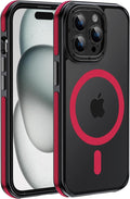 Strong Magnetic case for iPhone 14 pro max [10Ft Military-Grade Protection] Compatible with MagSafe Shockproof Slim Thin Cover 6.7 inch, Red Bumper Case