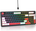 Surmen Creamy Keyboard with Number Pad, 96% RGB Mechanical, Full Gasket Mounted, Hot Swappable, Custom Wired Thocky Keyboard with Knob for Office Gamers (Black)