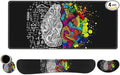 ToLuLu Extended Gaming Mouse Pad, Memory Foam Ergonomic Keyboard Mouse Wrist Rest Support Set, Large Desk Mat with Stitched Edges, Non-Slip Base Mousepad for Home Office Game, Left & Right Brain