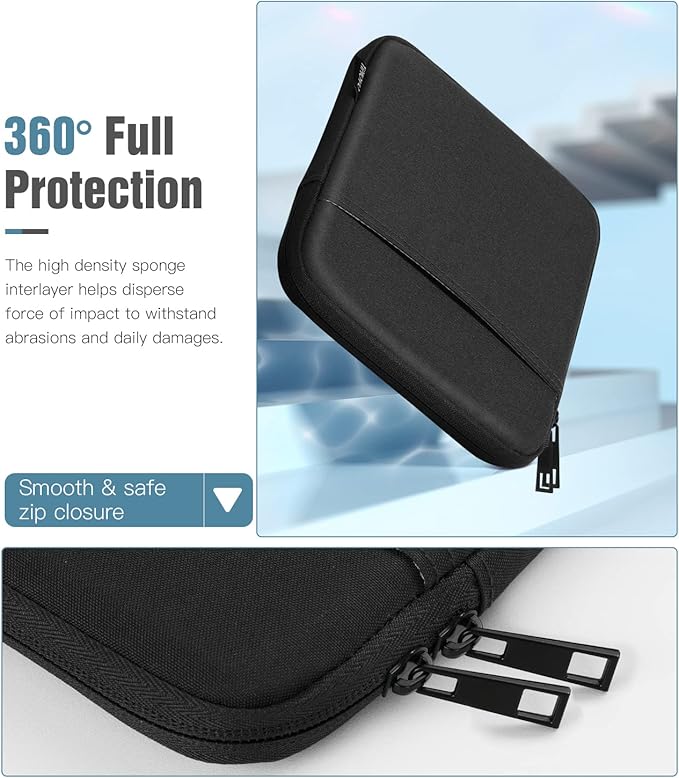 TiMOVO Tablet Sleeve Case Fits All-New iPad mini 7 (A17 Pro, 2024), iPad mini 6 (8.3-Inch, 2021)/5/4/3/2/1, Protective Carrying Pouch Bag Case, Black