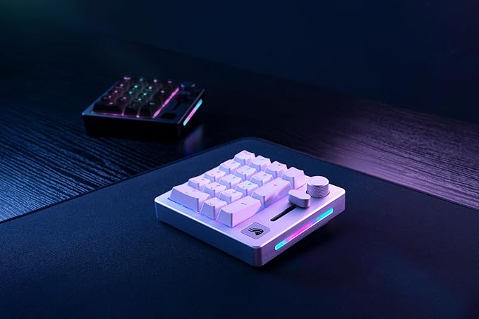 GLORIOUS GMMK Mechanical Numpad- 10 Key USB Programmable Keypad - Hot Swappable, Volume Control, RGB Backlit, Wired & Wireless Bluetooth - Laptop & Keyboard Accessories- White